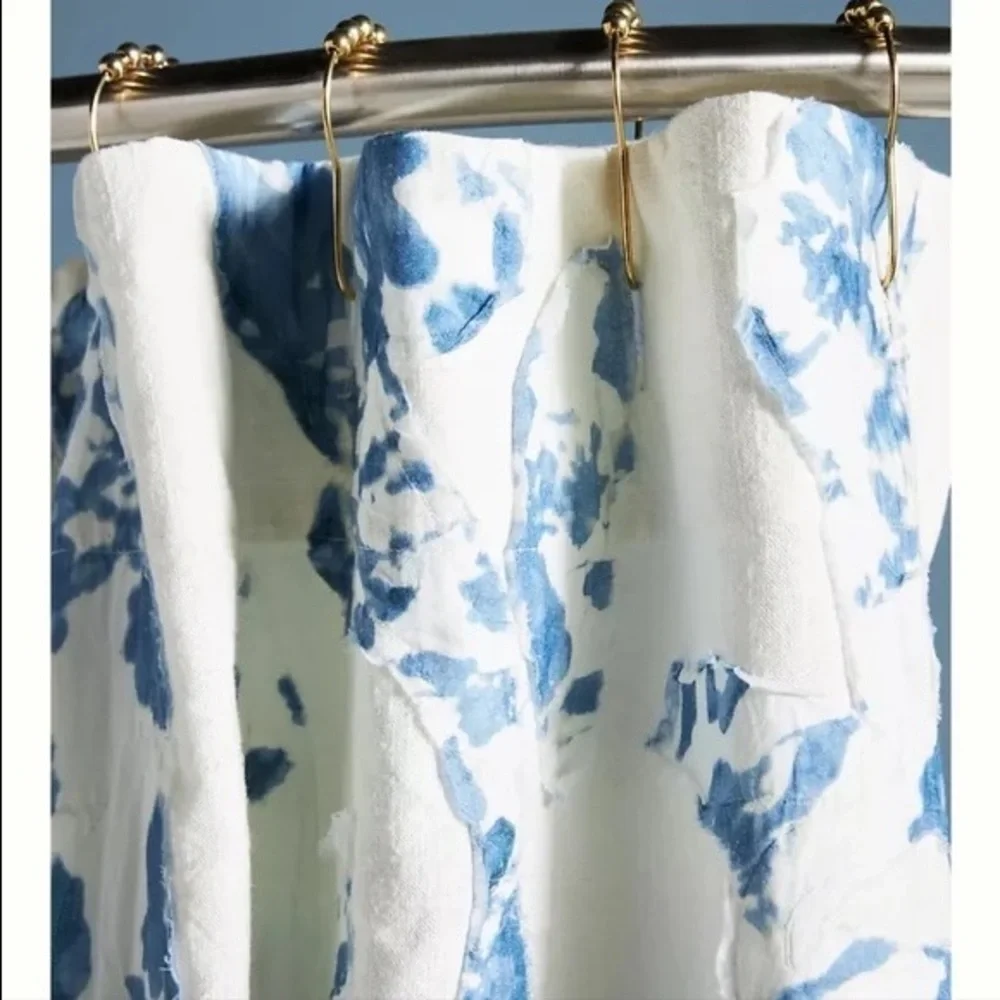 Anthropologie-Poppy Applique Shower Curtain